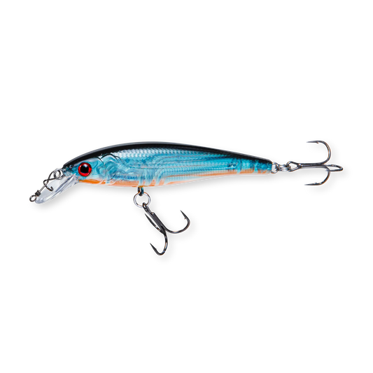 Beastly Minnow Finesse Night Shiner är ett jerkbait som glänser vid nattfiske – med reflekterande yta för maximal attraktion.