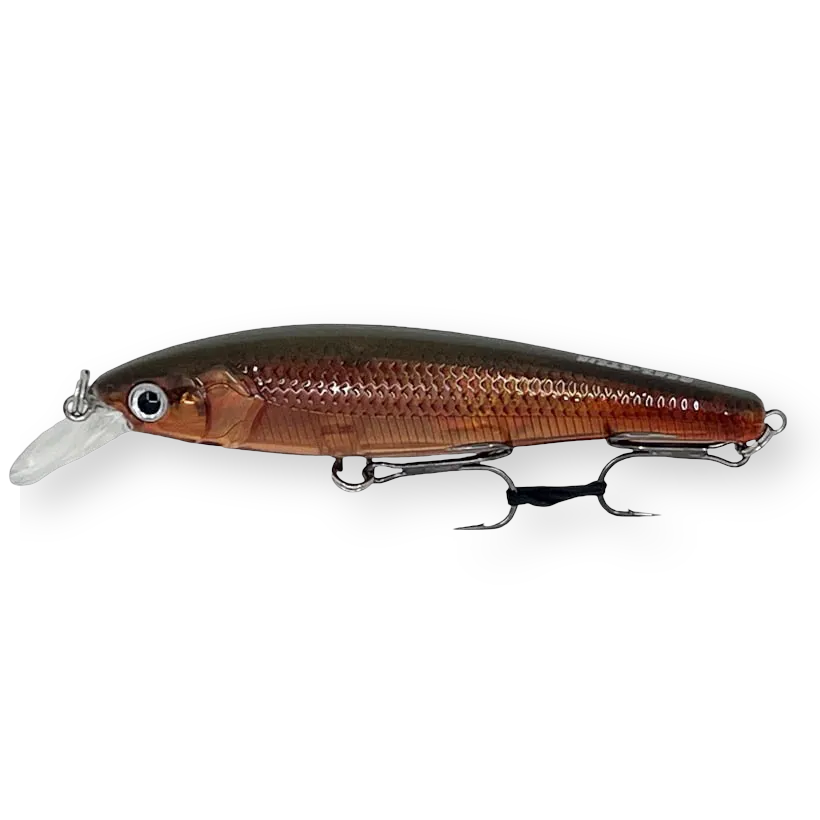 Beastly Minnow CU är ett jerkbait som  ger stark kopparreflex – idealisk för höstfiske i grumliga vatten.