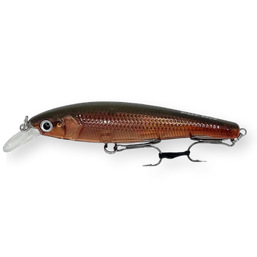 Beastly Minnow CU är ett jerkbait som  ger stark kopparreflex – idealisk för höstfiske i grumliga vatten.
