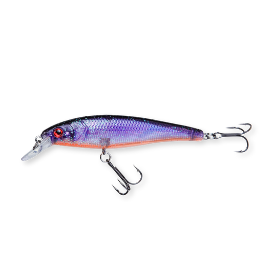 Beastly Minnow June Bug Shiner är ett jerkbait som reflekterar ljus och fångar uppmärksamhet dygnet runt.