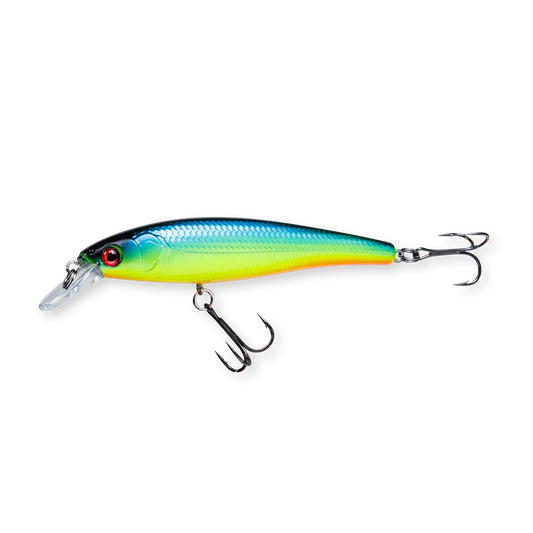 Beastly Minnow Sunshine är ett jerkbait som gör sig bäst i solsken – färgen syns tydligt och lockar fisk i ytvattnet.