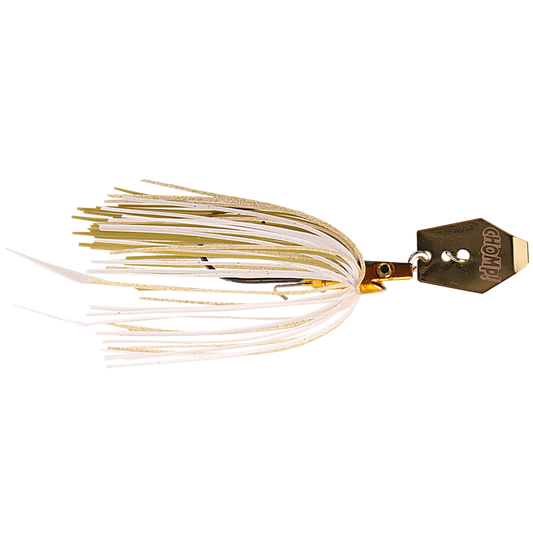 Pig Hula Golden Shiner är en bladed jig byggd på det klassiska konceptet av ett traditionellt Chatterbait som är designad för halvklart, grumligt vatten under sommar och höst.