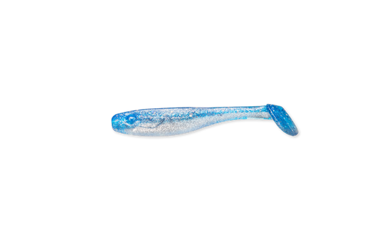 RenzShad Finesse Blue Pearl jig ger naturlig småfiskimitation i klart vatten – perfekt för abborre.