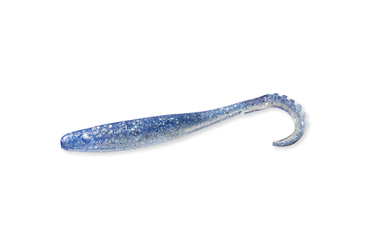 RenzWorm Blue Pearl jig ger naturlig småfiskimitation i klart vatten – perfekt för abborre.